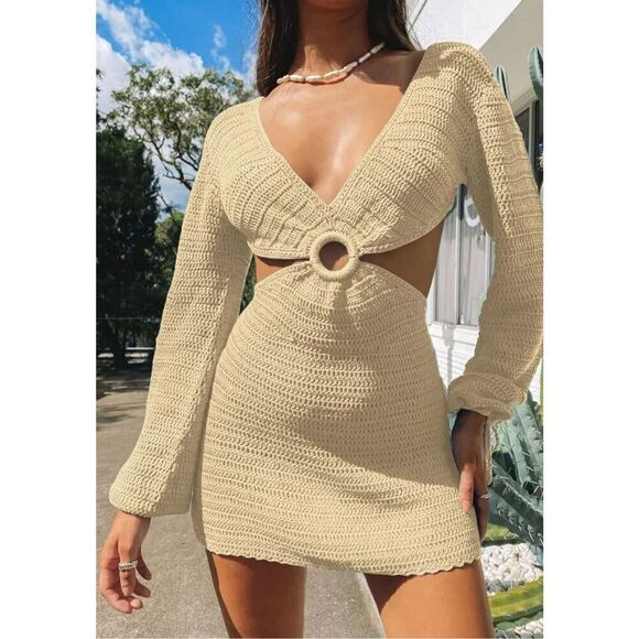 NWT LILLUSORY Swim Cover Up for Women Swimsuit Coverup Sexy Beach Crochet Dress - Picture 1 of 12